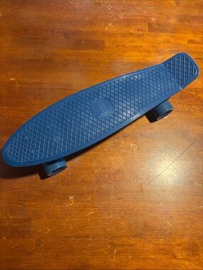 Penny Style Blue Cruiser Skateboard - Retro Plastic Deck